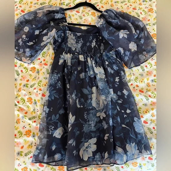 Abercrombie Emerson Blue Floral Mini Dress - Picture 2 of 4